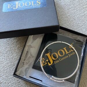 NIB sterling silver plated crystal coil bracelet by E Jools.